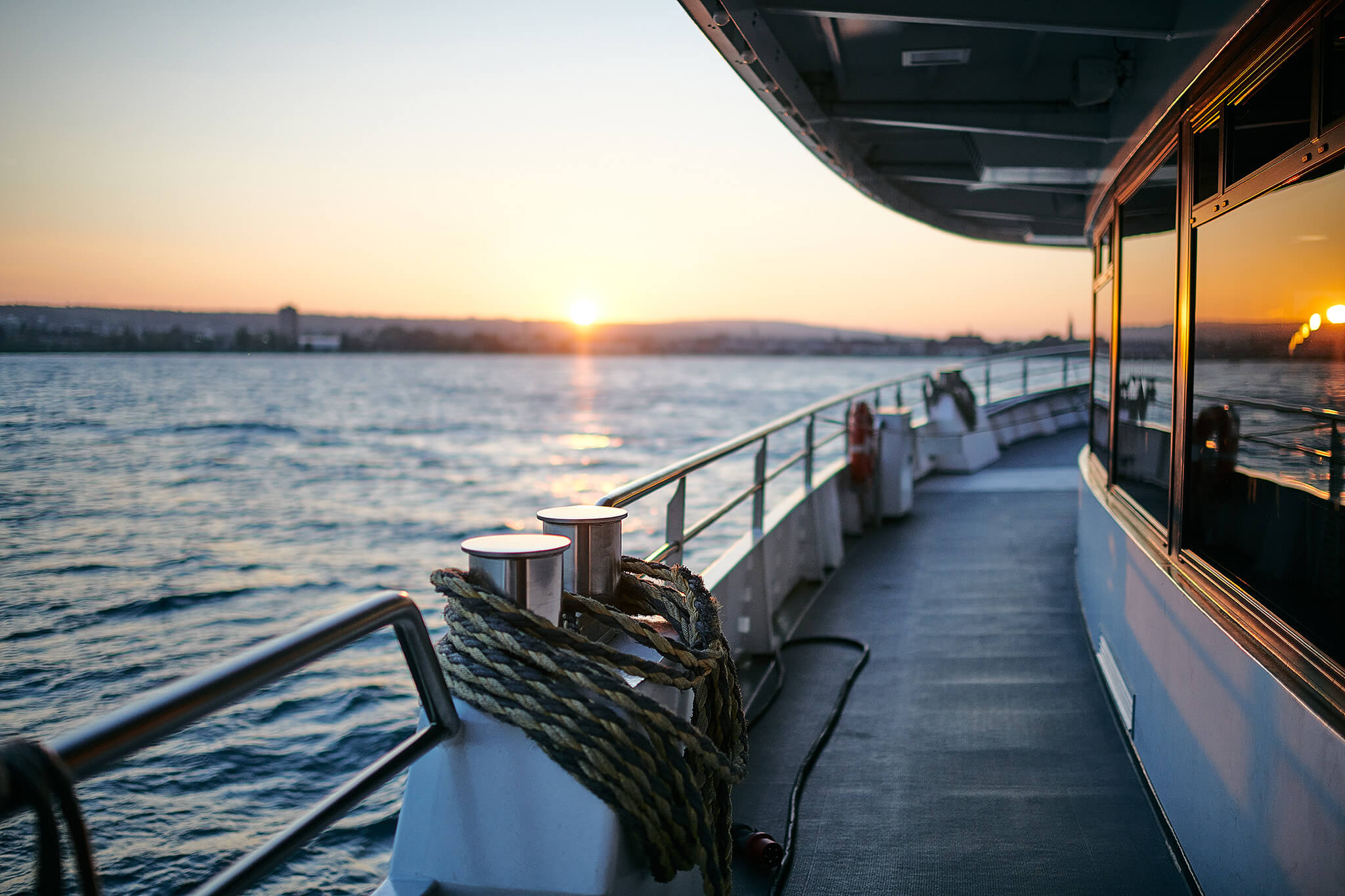 Sonnenuntergang auf den Schiffen der Bodensee Schifffahrtsbetriege BSB - Fotograf Bjørn Jansen